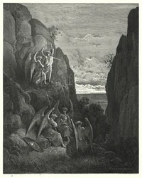 Illustration von Gustave Doré für Miltons Paradise Lost, Buch IV, Zeilen 589, 590